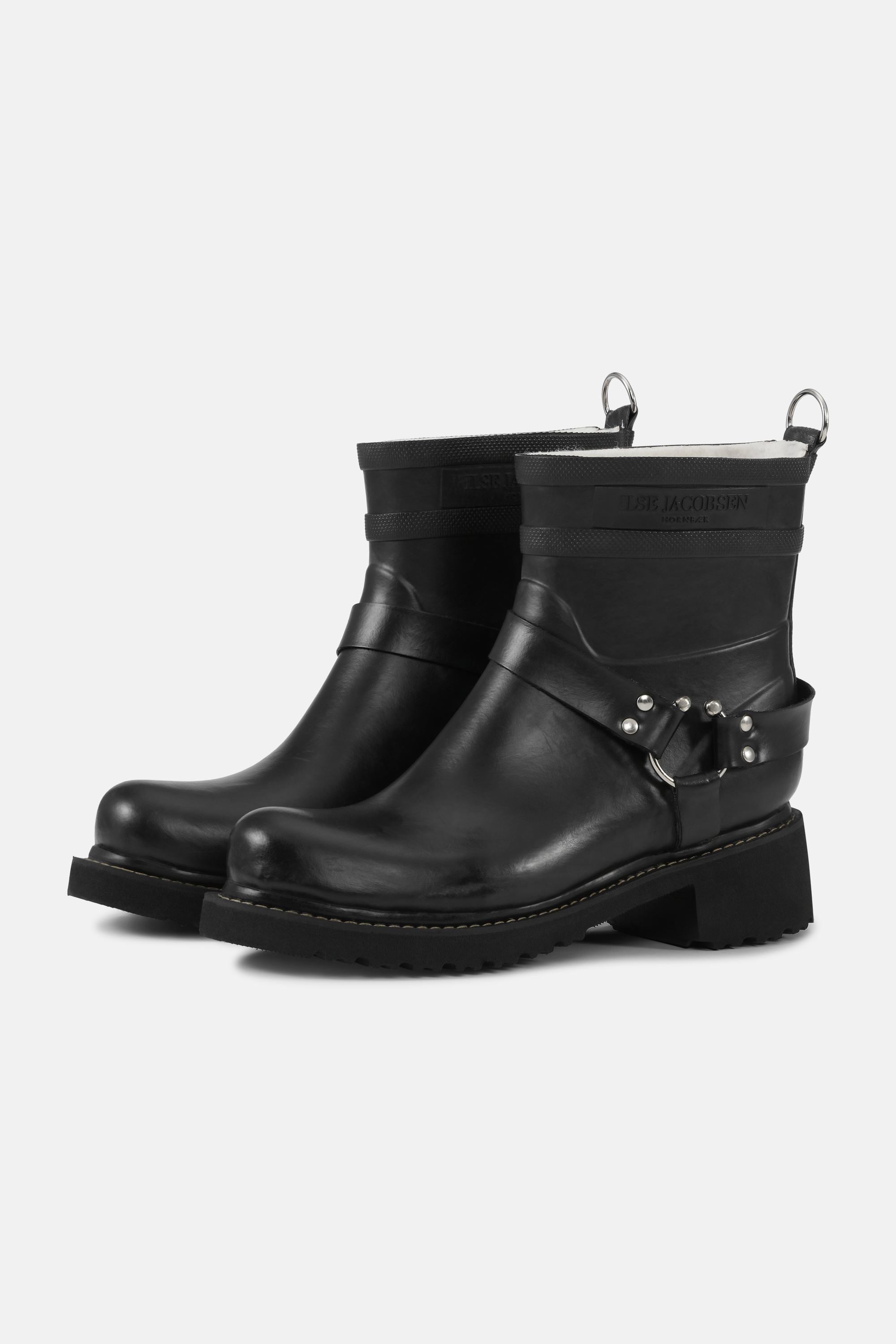 Short Biker Rubber Boots - Black Black